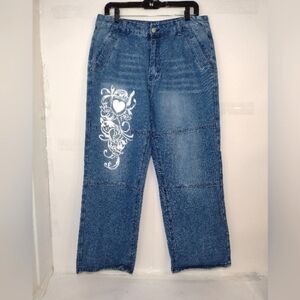 Composition Women's Wide Leg Baggy Boyfriend Jeans Size (XL)